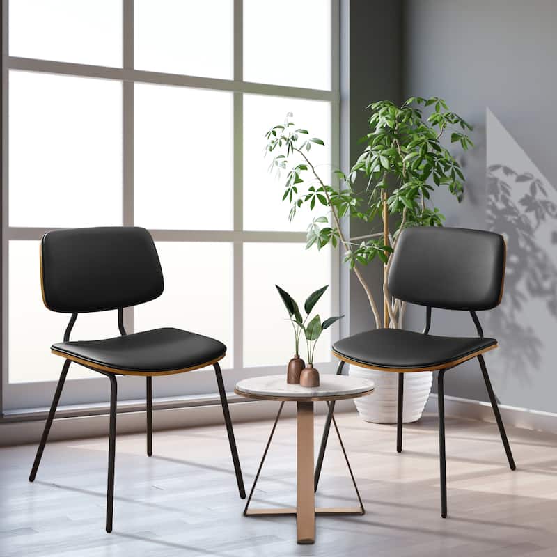 Art Leon Modern Bentwood Accent Chair (Set of 2) - Black