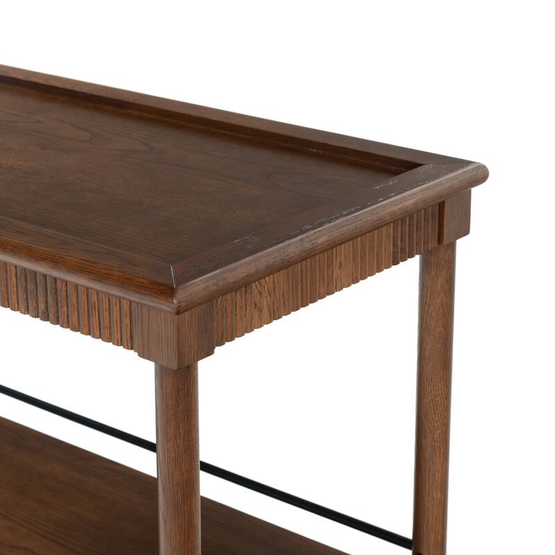 SAFAVIEH Couture Donna Brielle 2-Shelf Wood Bar cart - 38"W x 20"D x 32"H