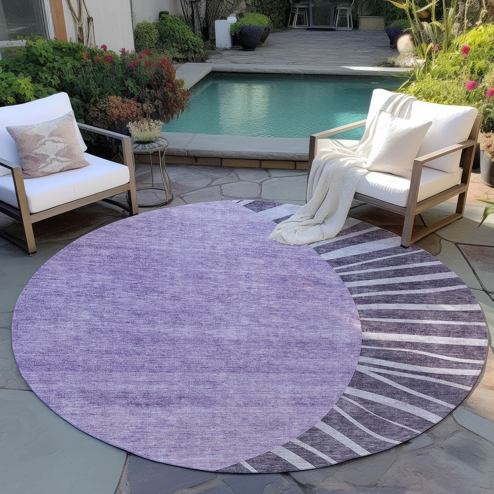 Machine Washable Indoor/ Outdoor ChantilleSunburst Modern Rug