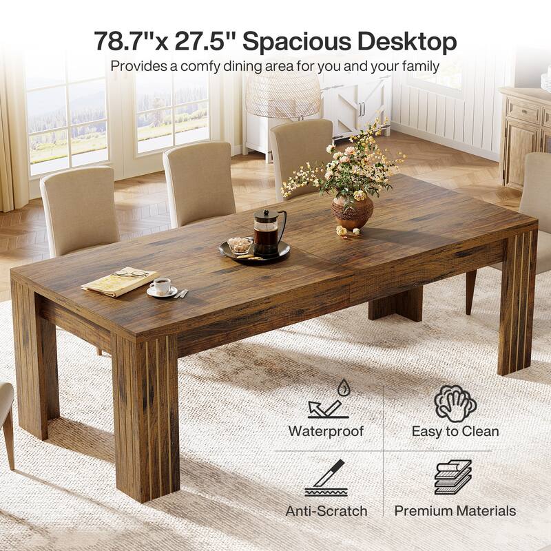78.7'' Large Dining Table for 6-10 with Heavy Duty Legs