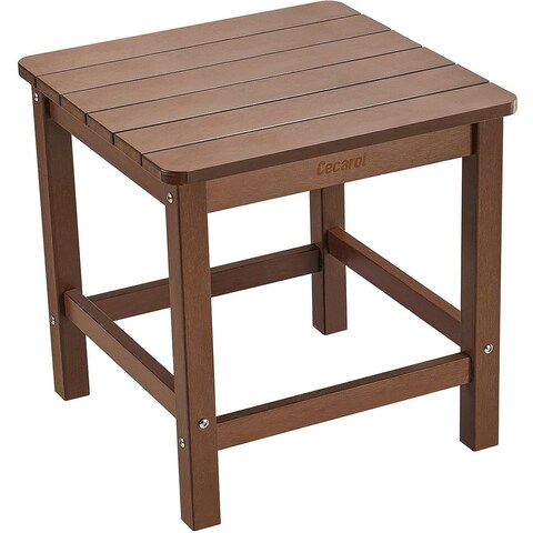 Venetian Worldwide Brown Outdoor Poly Lumber All-Weather Side Table