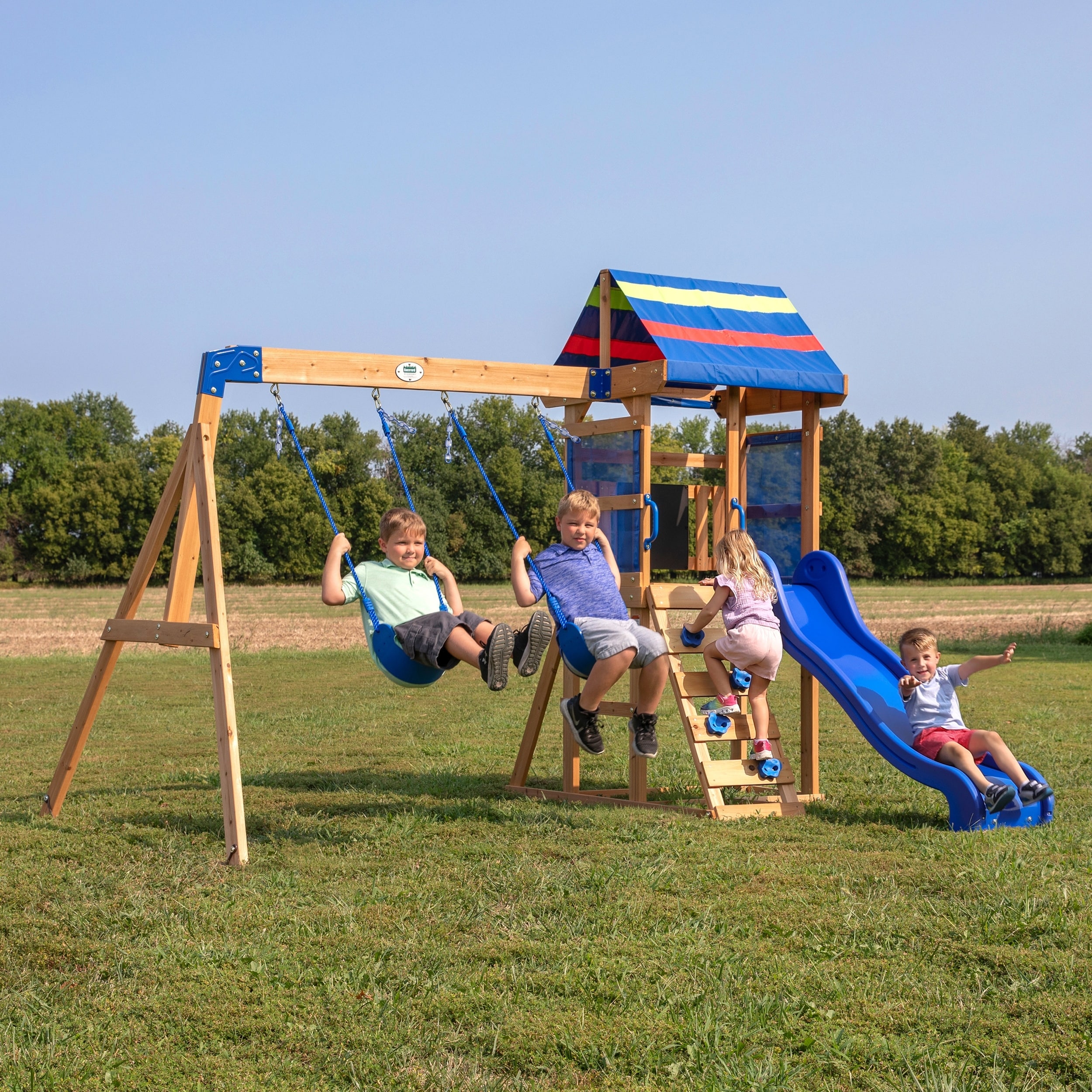 Backyard discovery beach front wooden shop cedar swing