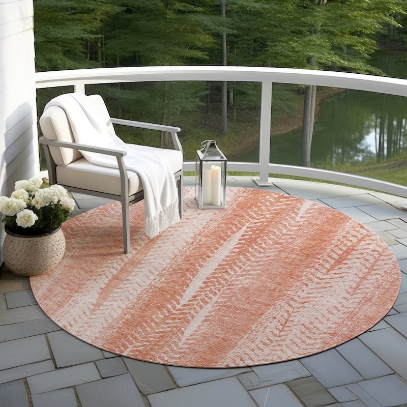 Machine Washable Indoor/ Outdoor Chantille Modern Imprints Rug
