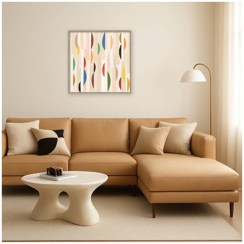 Kate and Laurel Geometric Abstract 1 FC by Felicia Dadak Framed Mounted Canvas Wall Art Print