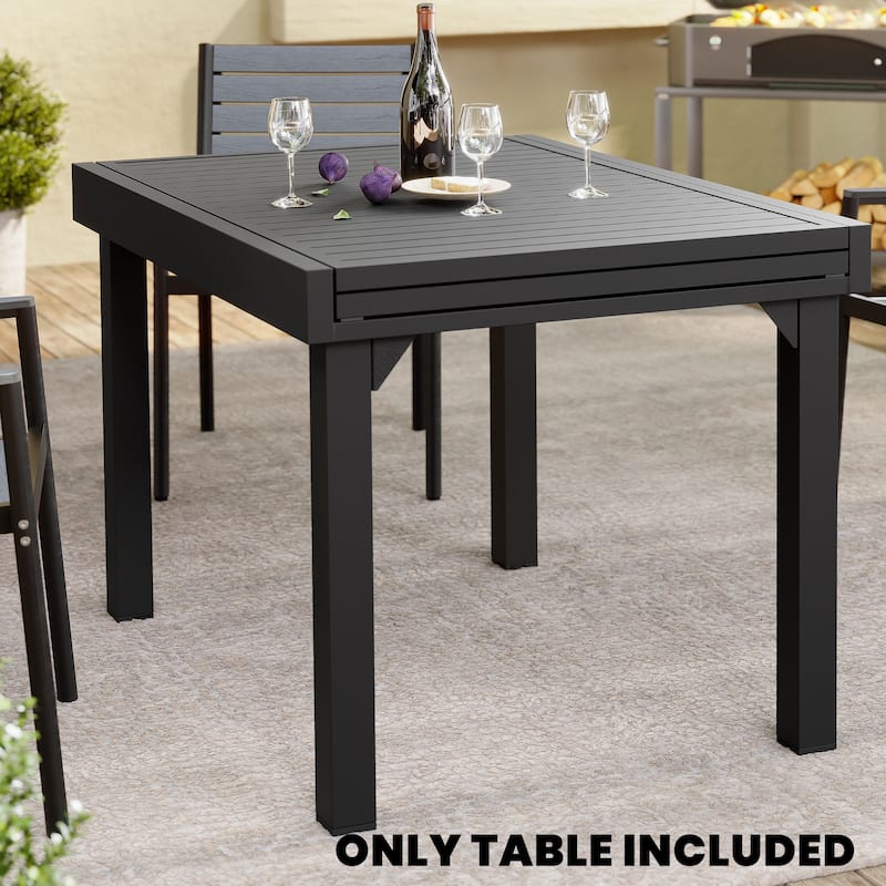 Outdoor Rectangle Extendable Dining Table by Crestlive Products - 28.74"/31.50" D x 82.68" W x 29.92" H