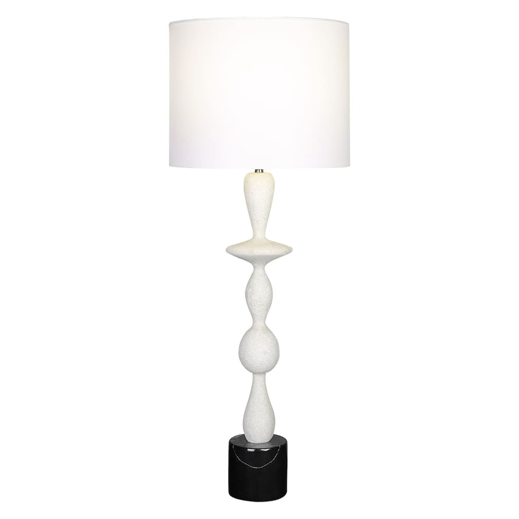 Marble Table Lamp with Round Shade - 35" - Black and White