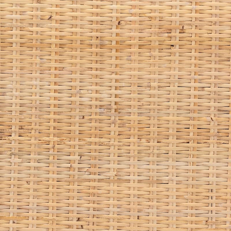 Mortis Natural Rattan Open-Shelf Storage Cabinet - 4-Tier Display Shelf with Double Door Base, Coastal Boho Wicker Bookcase