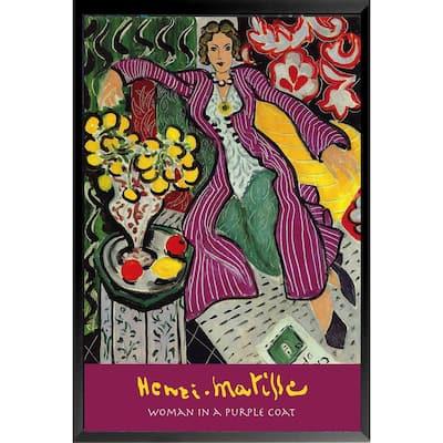 Matisse Woman In The Purple Coat Framed Poster - 24 x 36 Inch