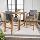 preview thumbnail 4 of 9, Javea Modern Coastal 3-Piece Acacia Wood Outdoor Bar Set with Cushions, by JONATHAN Y