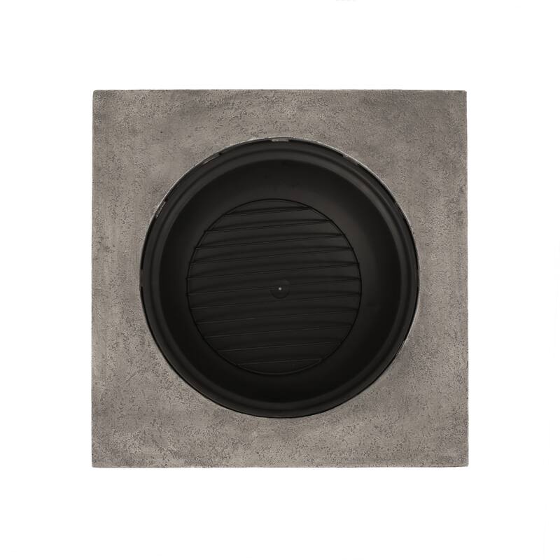 32.25 in. W x 32.25 in. D x 27 in. H Square Wood Burning Outdoor Fire Pit in Grey