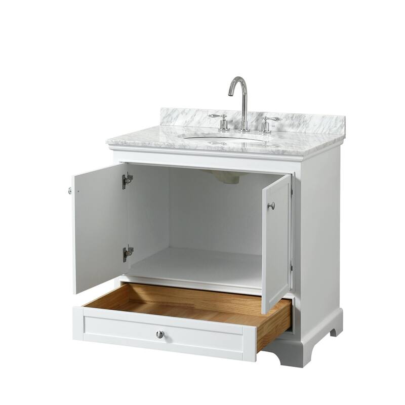 Wyndham Collection Deborah 36" Free Standing Single Vanity Set with