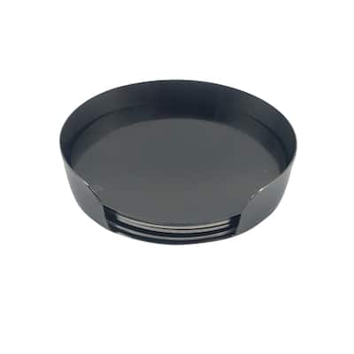 Set of 4 Coasters Nickle- A - BLACK
