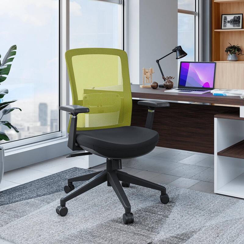 Ingram Contemporary Ergonomic Mesh Office Chair - Adjustable Height & Armrests, Mid-Back Swivel Desk Chair for Home Office