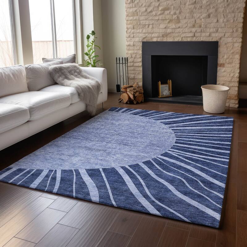Premium Washable Super Soft Contemporary Rays Mayfield Rug