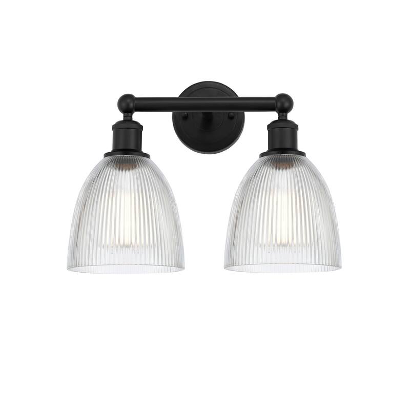Innovations Lighting 616-2W-12-15 Castile Vanity Castile 2 Light 15" - Matte Black / Clear
