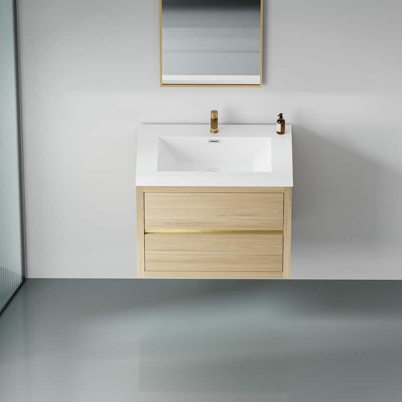 30" Wall-Mounted Bathroom Vanity with Sink