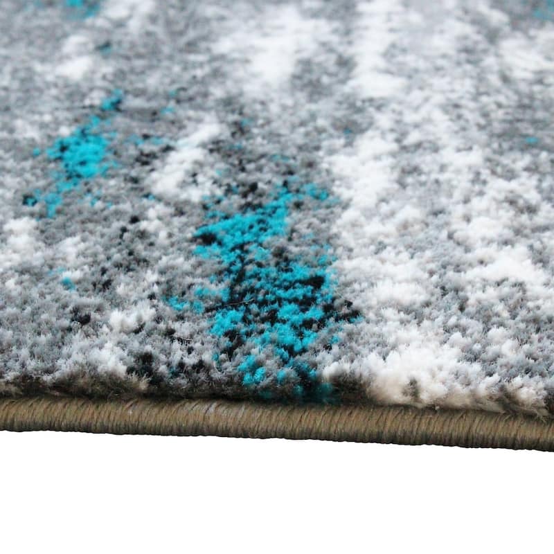 Distressed Motif Indoor Jute Back Olefin Area Rug