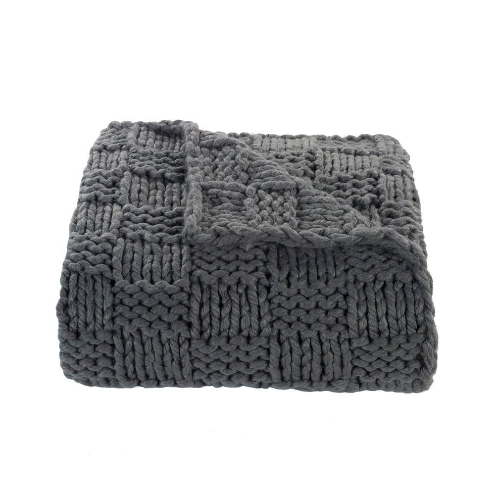 HiEnd Accents Chess Hand Knit Throw, 50"x60"