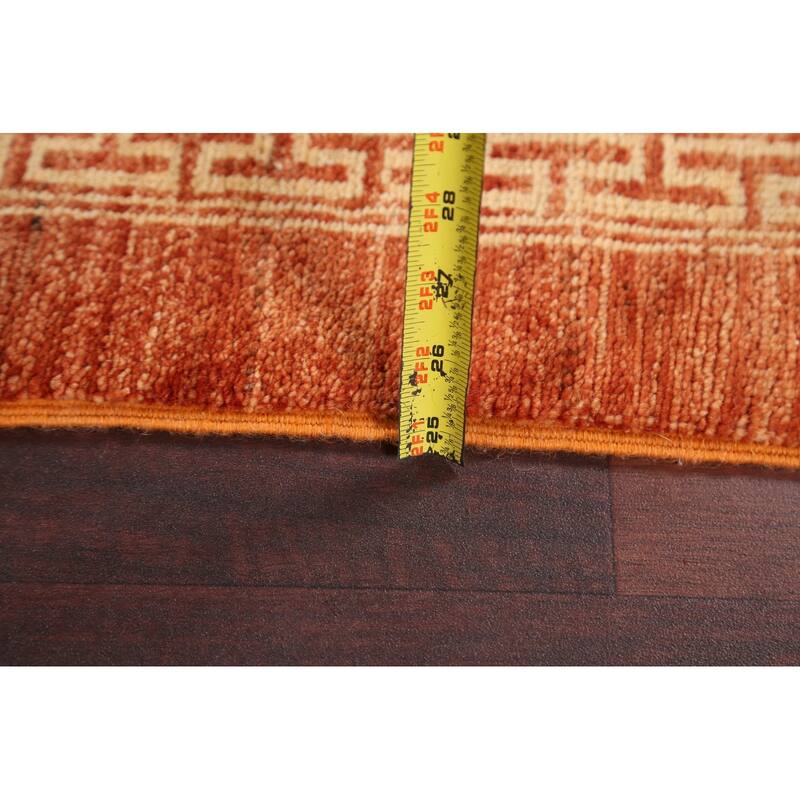 Orange Bordered Gabbeh Kashkoli Oriental Runner Rug Wool Hand-knotted - 2'7" x 9'1"