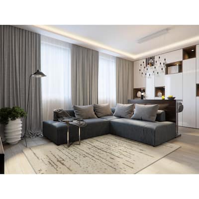 Kas Rugs Marley Transitional & Neutral Hand-Knotted Wool Shag Rug
