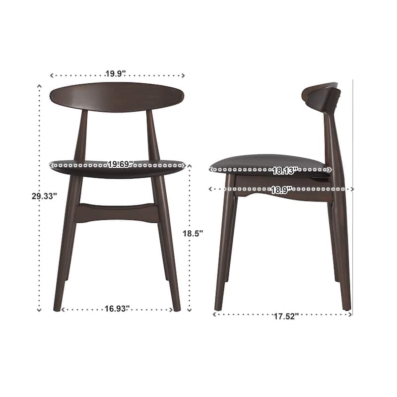 Sheeba Round Mid-Century Modern Walnut 5-piece Dining Set by iNSPIRE Q Modern