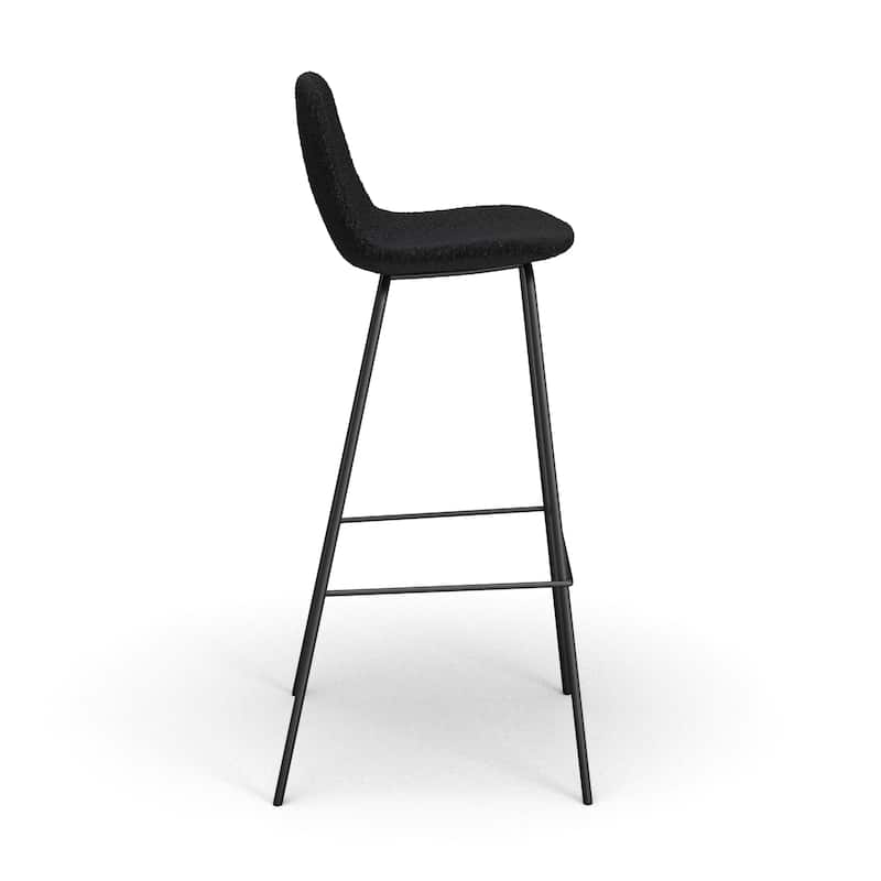 Maxine Boucle Bar Height Stools Black Legs (Set of 2)