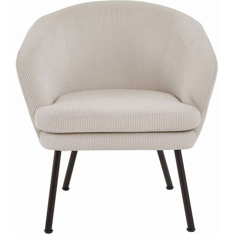 US Pride Furniture Modern Corduroy Accent Chair with Channel Back Design Black Metal Legs and Soft Upholstery
