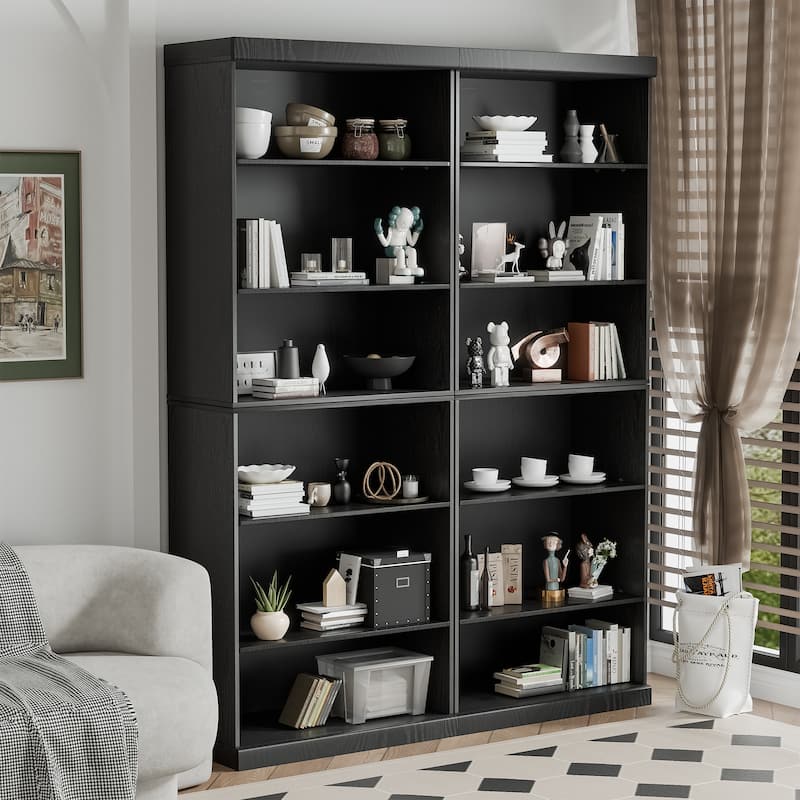 Doorless Wood Bookshelf Storage Cabinet Bookcase&Office Cabinet for Kitchen Bedroom Entryway Living Room Dinning Room