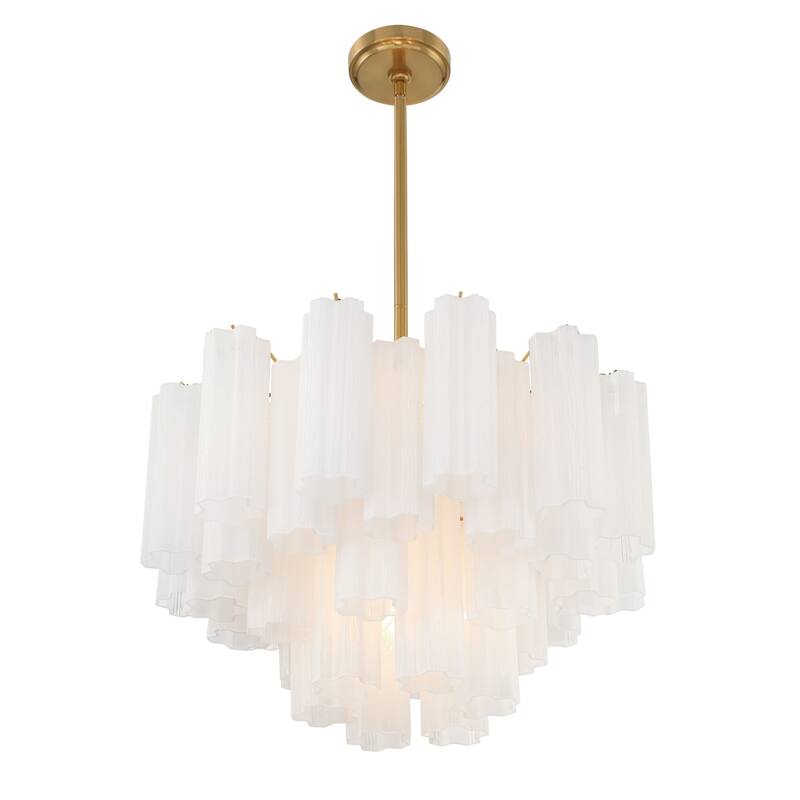 Crystorama Lighting Group ADD-308-WH Addis 9 Light 22" Wide Waterfall