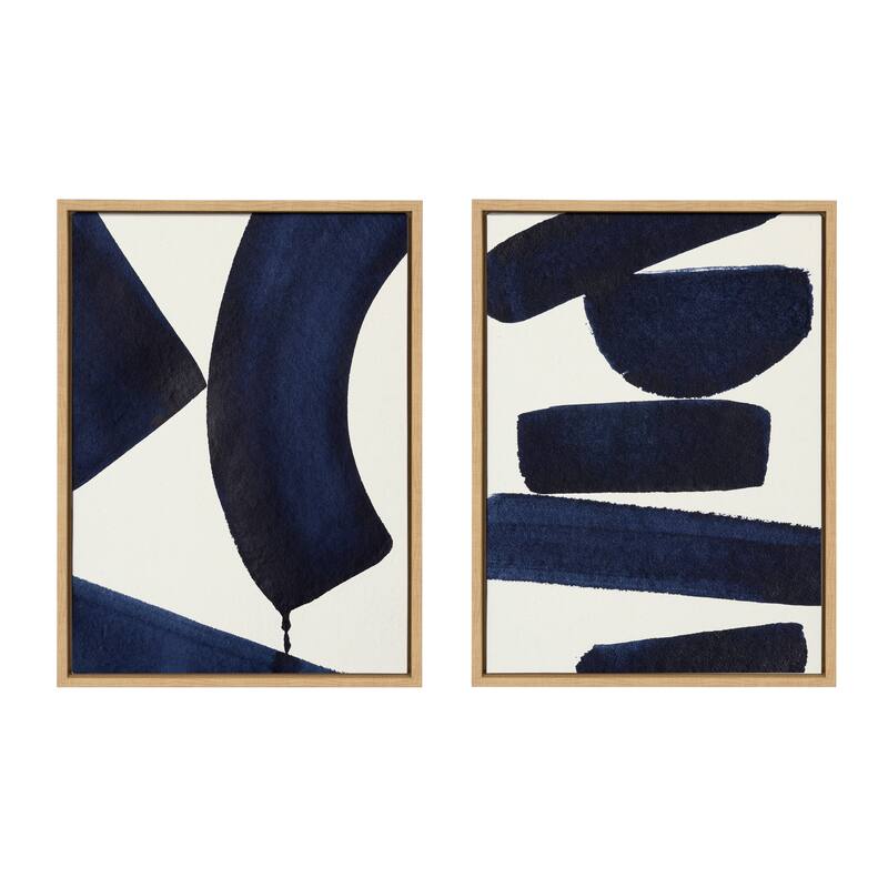 Kate and Laurel Sylvie Japandi 26 Framed Canvas Art Set by Rocket Jack