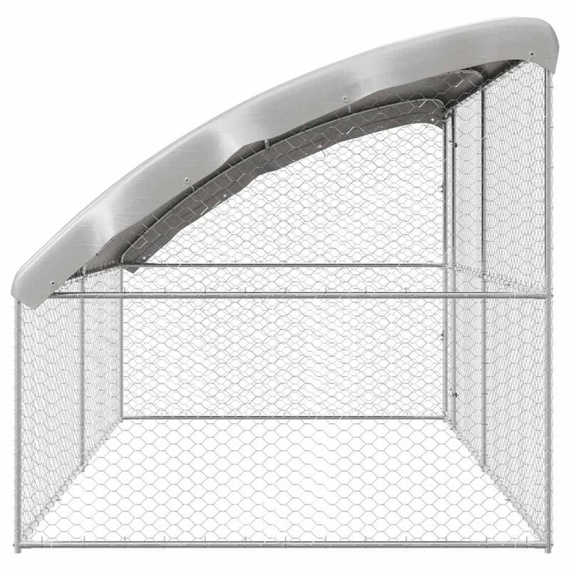vidaXL Dog Kennel 2 pcs Silver Steel