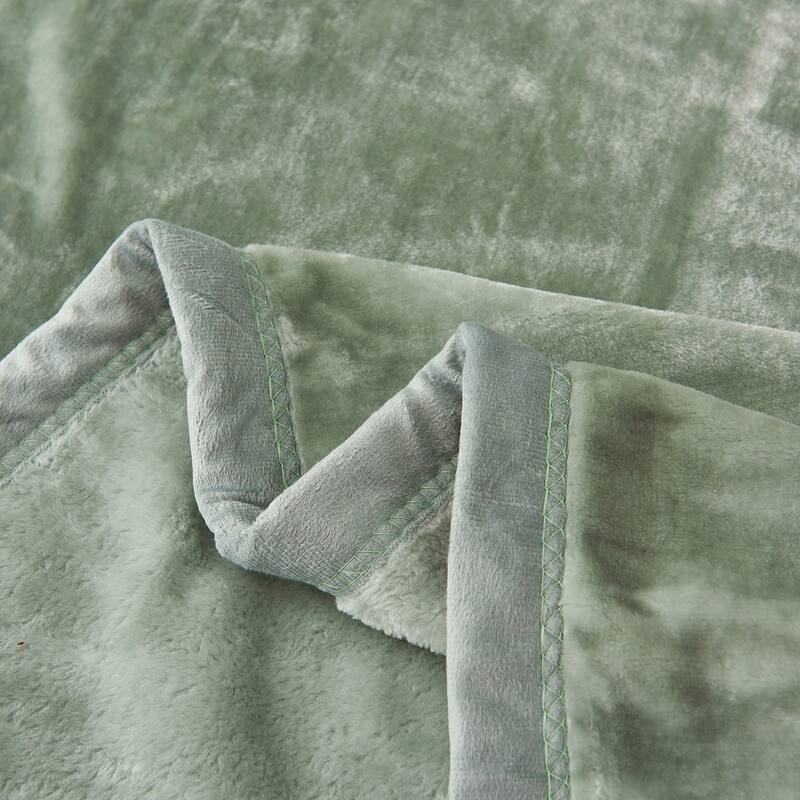 Thicken Reversible Solid Mink Fleece Blanket Fuzzy Cozy Bed Blanket for Couch Camping