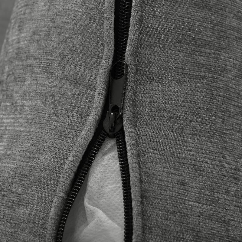 Curved Sectional Sofa, Chenille Fabric Sectional Couch with Chaise and 3 Throw Pillows