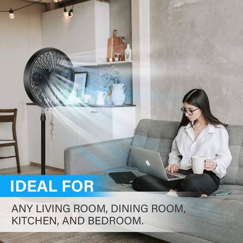 Simple Deluxe 18 Inch Black Pedestal Stand Fan 3 Adjustable Speed for Indoor, Bedroom,Living Room,Home Office & College Dorm Use