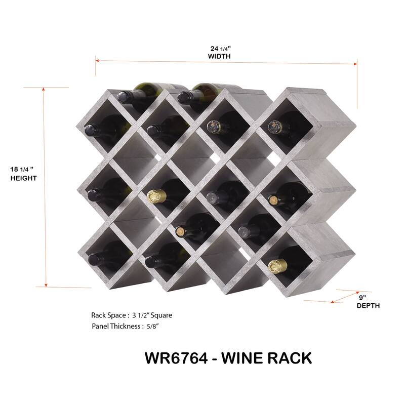Cava Concrete Grid Design Modern Wine Rack