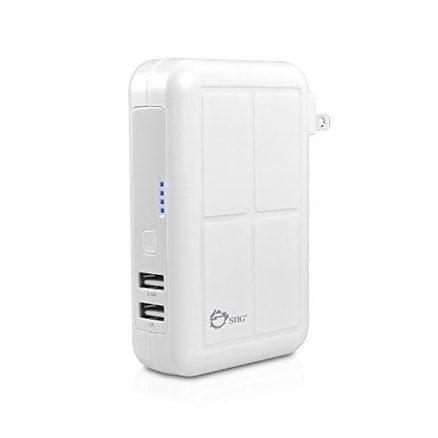 Siig (Ac-Pw0y12-S1) 3-In-1 Usb Power Bank Charger - White Wall Charger / Car Charger / Power Bank Charging Combo Simult