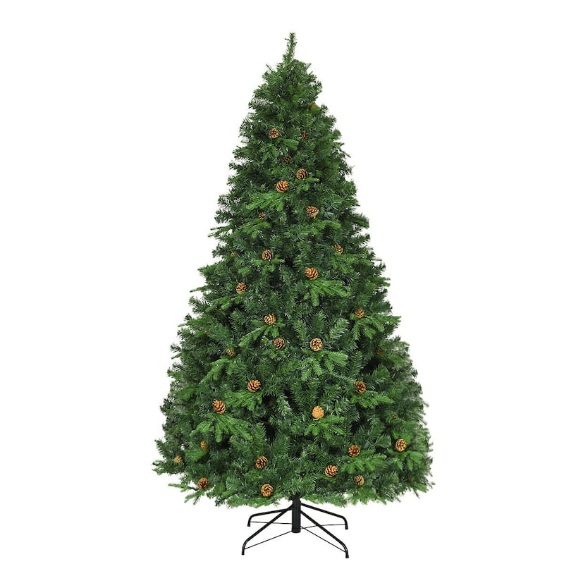 Gymax Pre-Lit 7' Artificial Christmas Tree Premium Spruce Hinged 460 - See Details