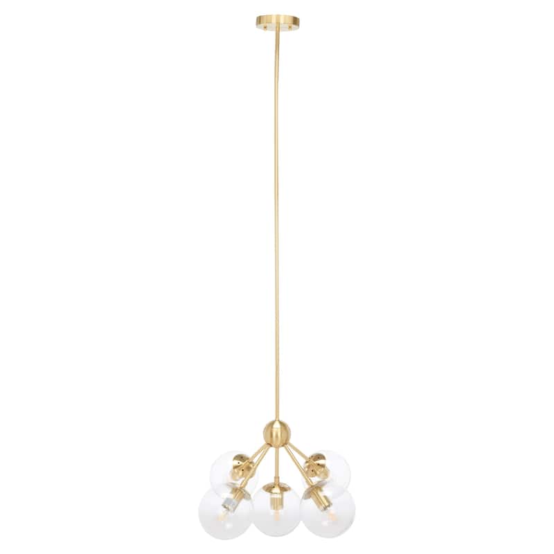 SAFAVIEH Lighting Marinda Chandelier - 18" W x 18" D x 16" H - Antique Brass