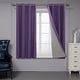 preview thumbnail 39 of 95, Deconovo Faux Linen Total Blackout with Coating Curtains (2 Panel) 52W x 72L - Purple Grape