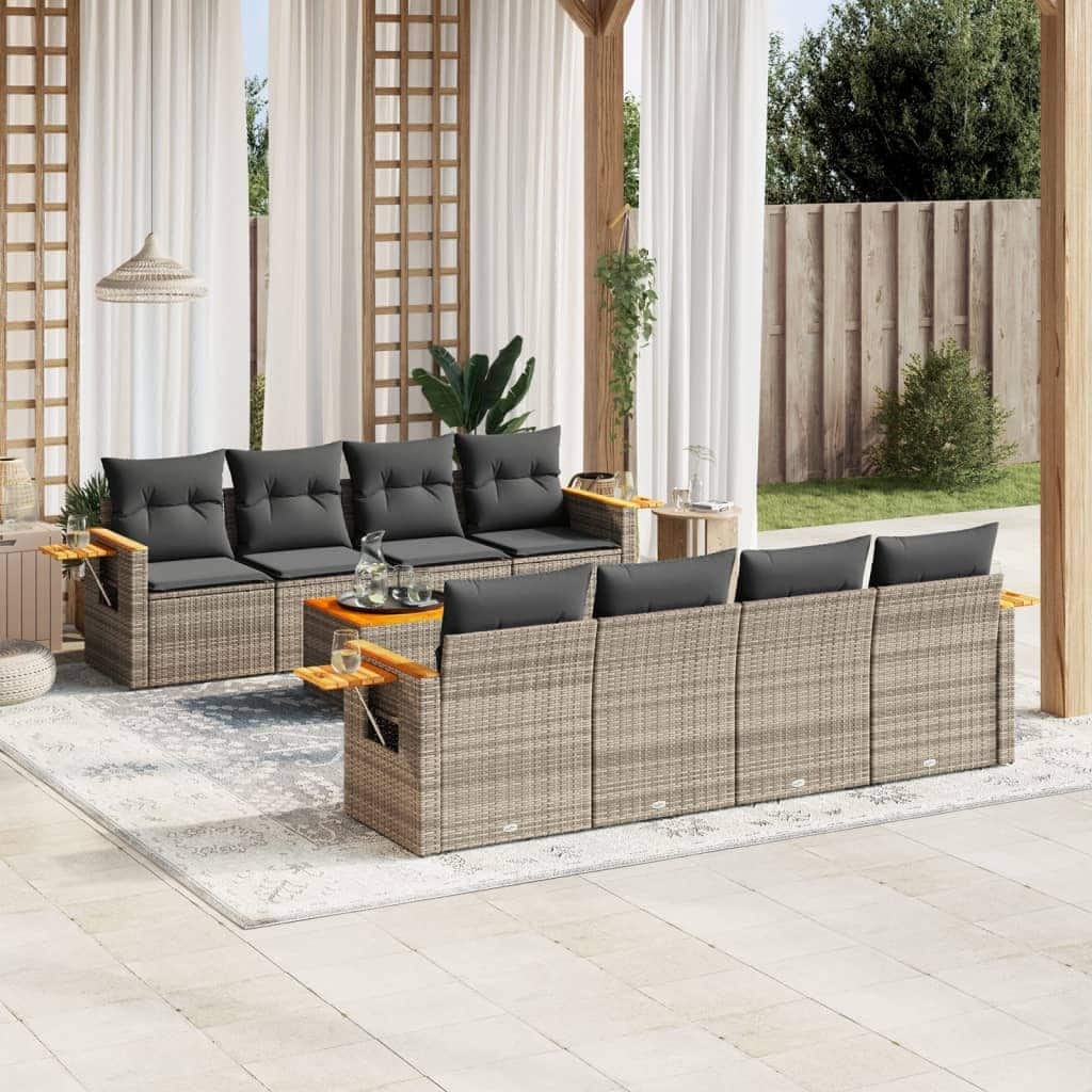 vidaXL Garden Sofa Set Grey - 21.7 x 21.7 x 14.6