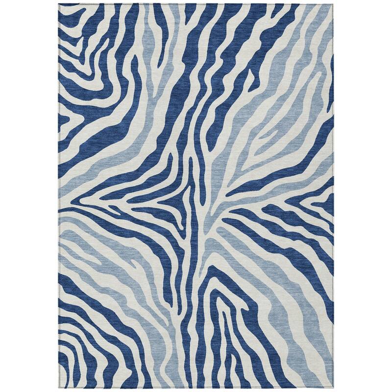 Machine Washable Indoor/ Outdoor Modern Prints Chantille Rug