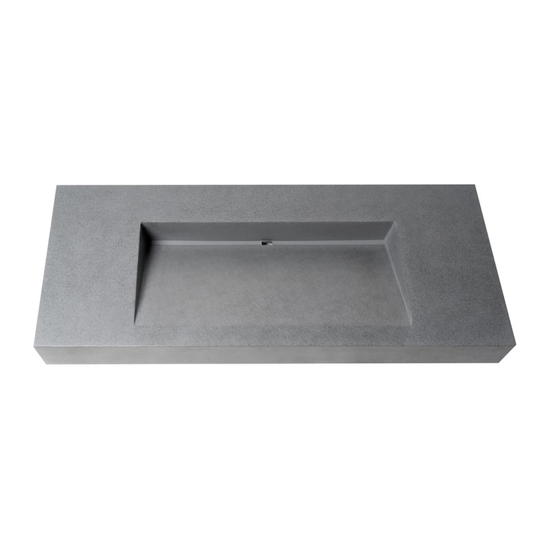 ALFI brand ABCO48R 48" Solid Concrete Rectangular Countertop Sink
