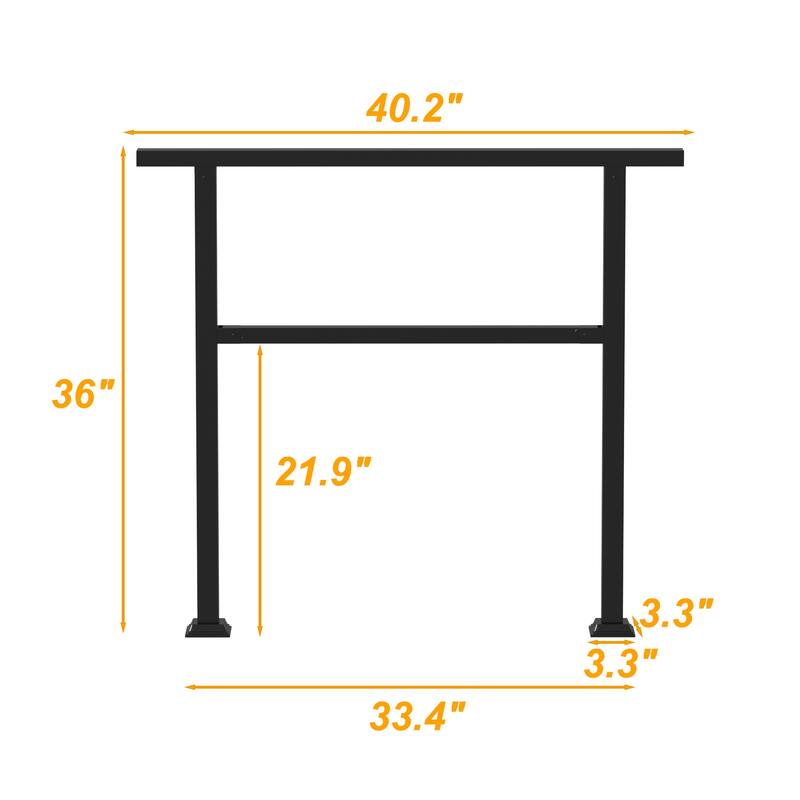 Wrought Iron Stair Handrail WeatherResistant Railing Home Garden Porch