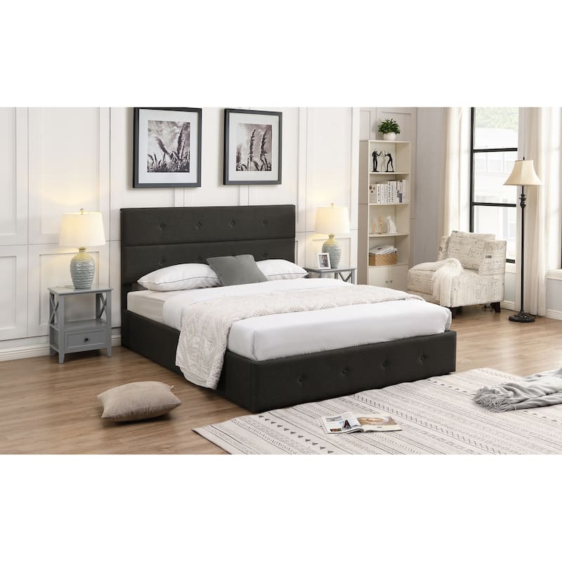 Upholstered Platform Bed with Underneath Storage