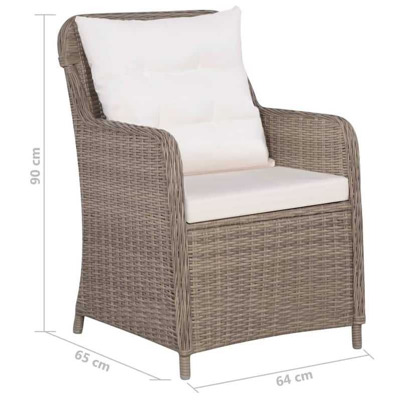 vidaXL Patio Dining Set 9 Piece Garden Outdoor Seat Furniture Multi Colors - 78.7" x 35.4" x 29.1"