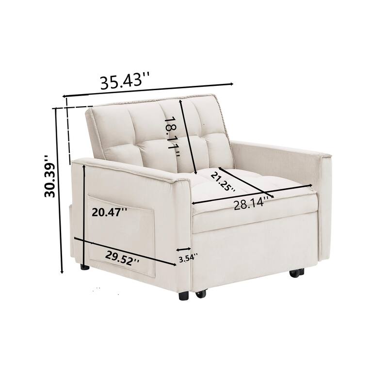 Single 3 in 1 folding sofa bed, single recliner, suitable for small space