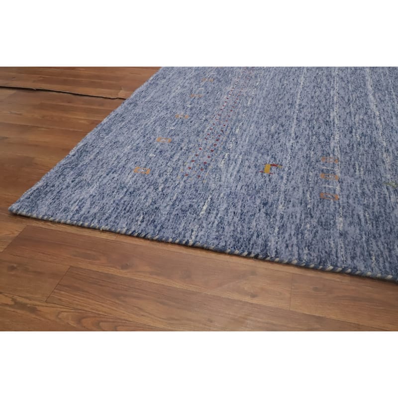 Hand Knotted Oriental 100% Wool Carpet Tribal Animal Pictorial Purples Gabbeh Area Rug - 8' 3'' X 7' 10''