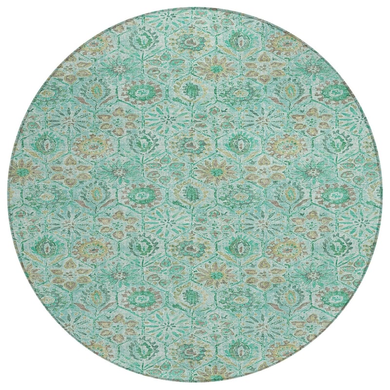 HomeRoots Floral Transitional Rectangle Outdoor Rug