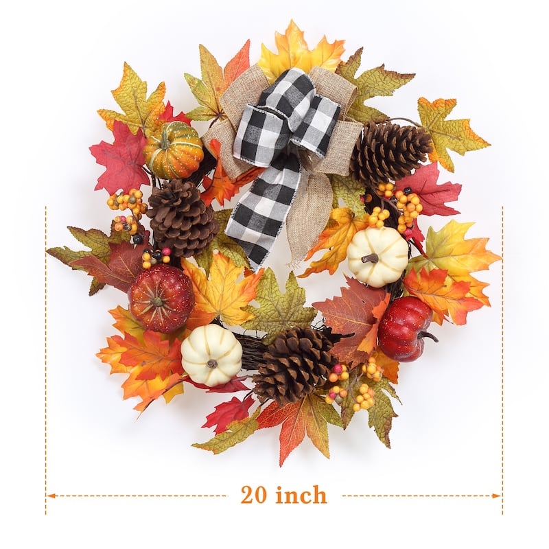 20" Fall Thanksgiving Wreath