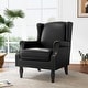 preview thumbnail 23 of 80, Mid-Century Modern Linen/ Vegan Leather Wing Back Accent Chair